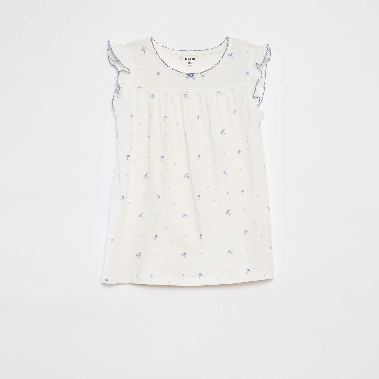 Ruffled T-shirt + shorts pyjama set - 2-piece set WHITE