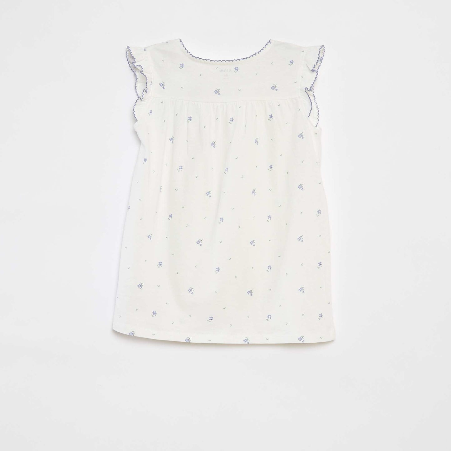 Ruffled T-shirt + shorts pyjama set - 2-piece set WHITE