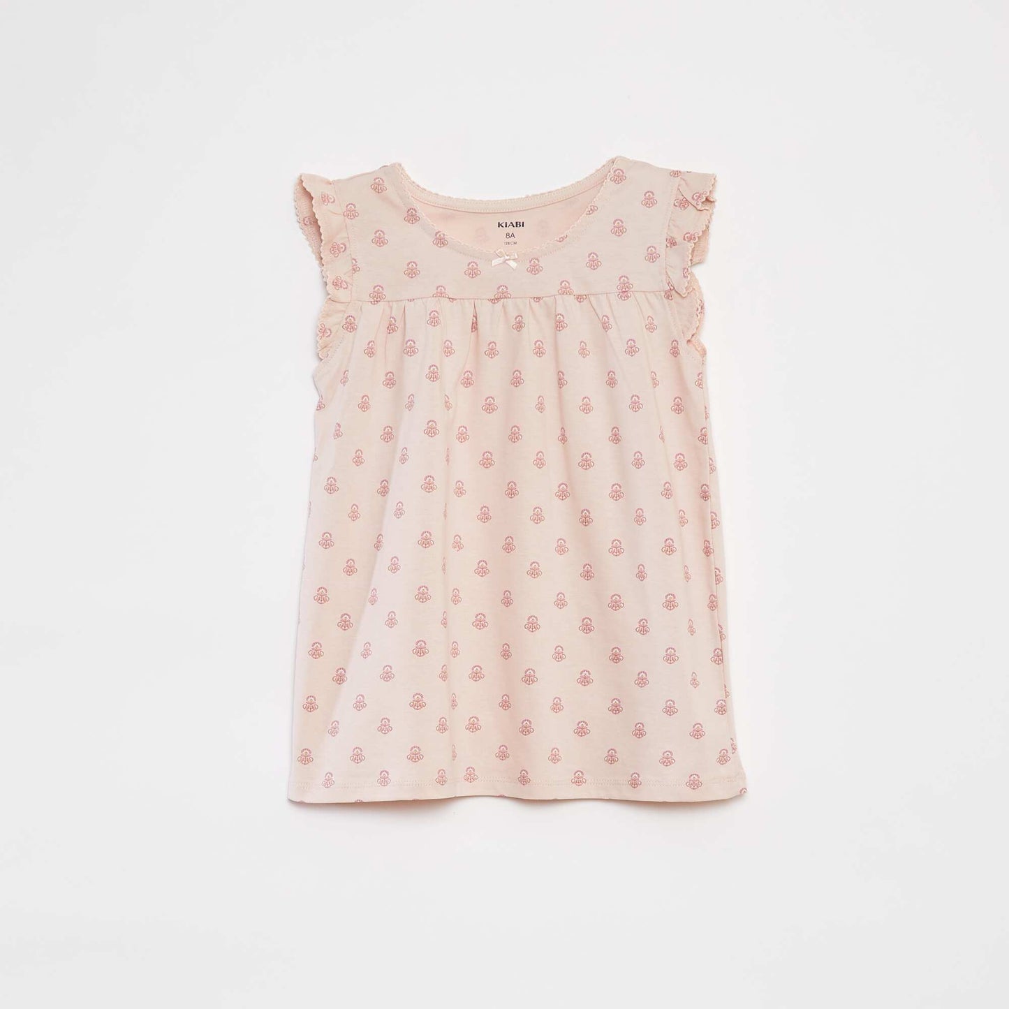 Ruffled T-shirt + shorts pyjama set - 2-piece set PINK