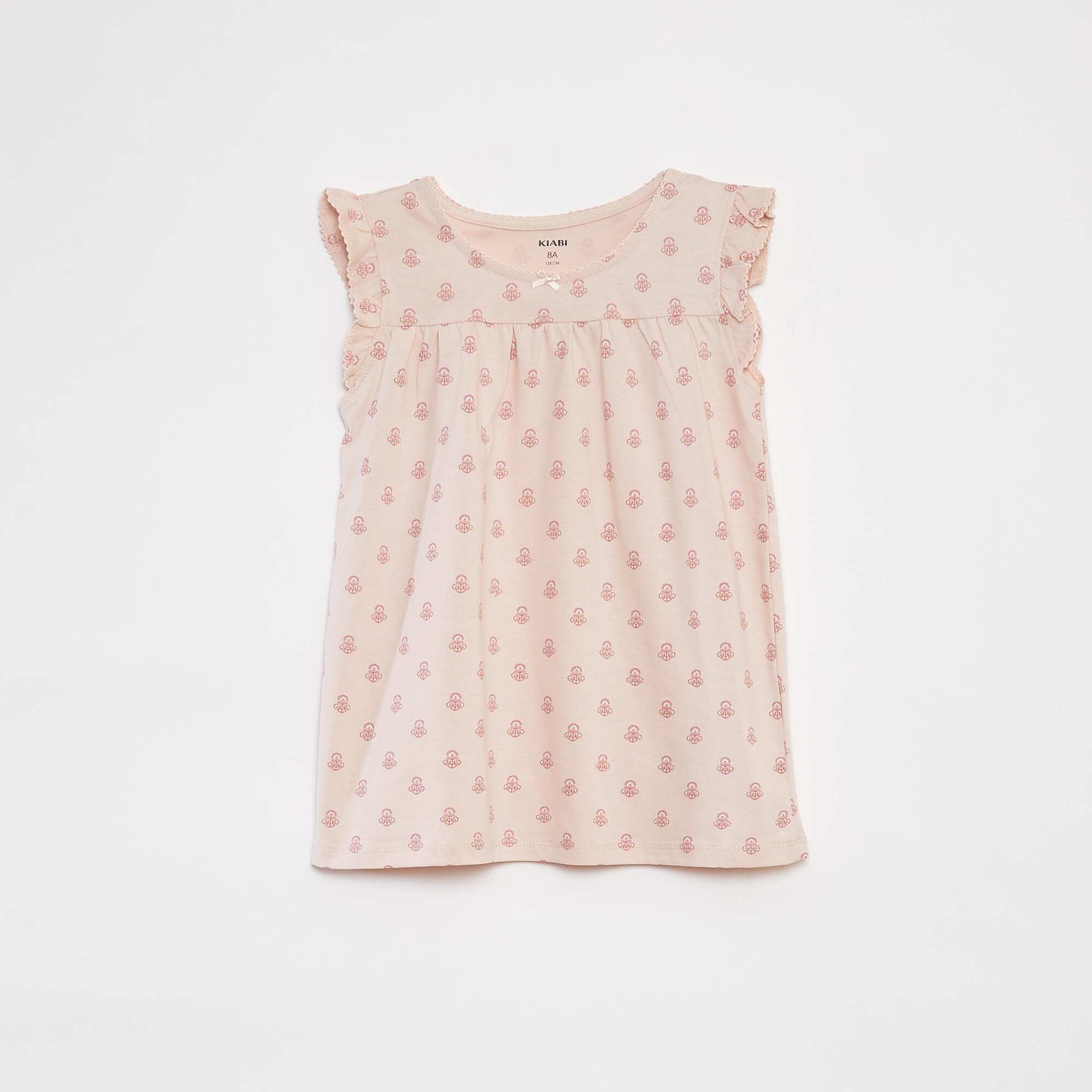 Ruffled T-shirt + shorts pyjama set - 2-piece set PINK
