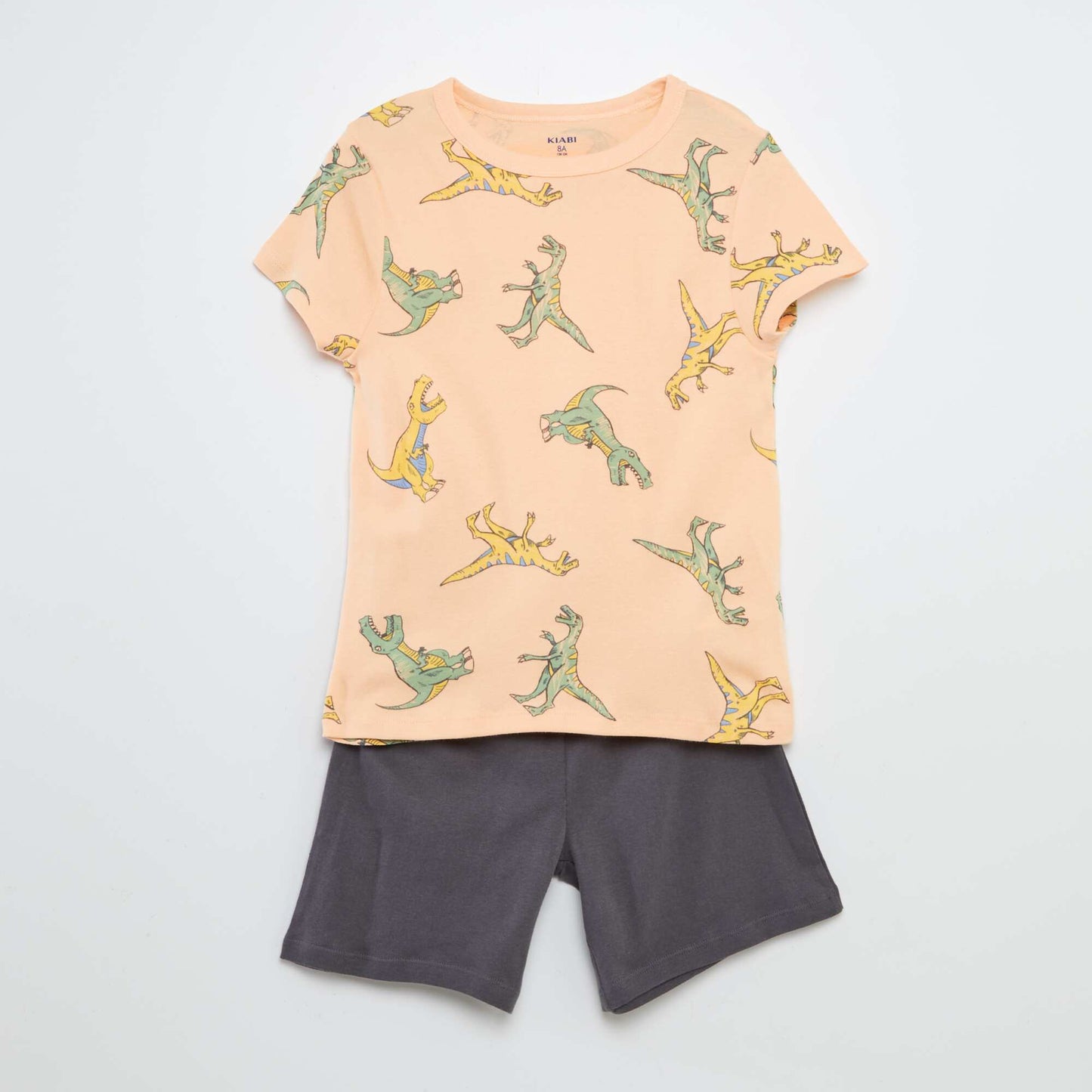 Cropped printed T-shirt + shorts pyjama set - 2-piece set ORANGE