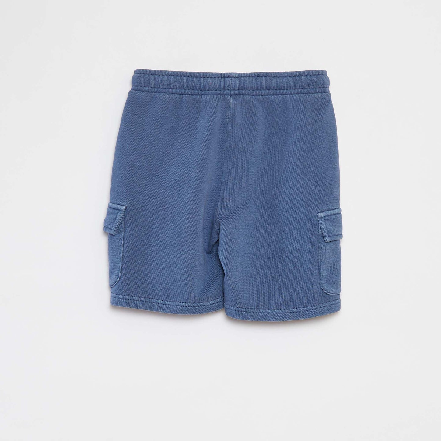 Lightweight sweatshirt fabric shorts with flap pocket BLUE