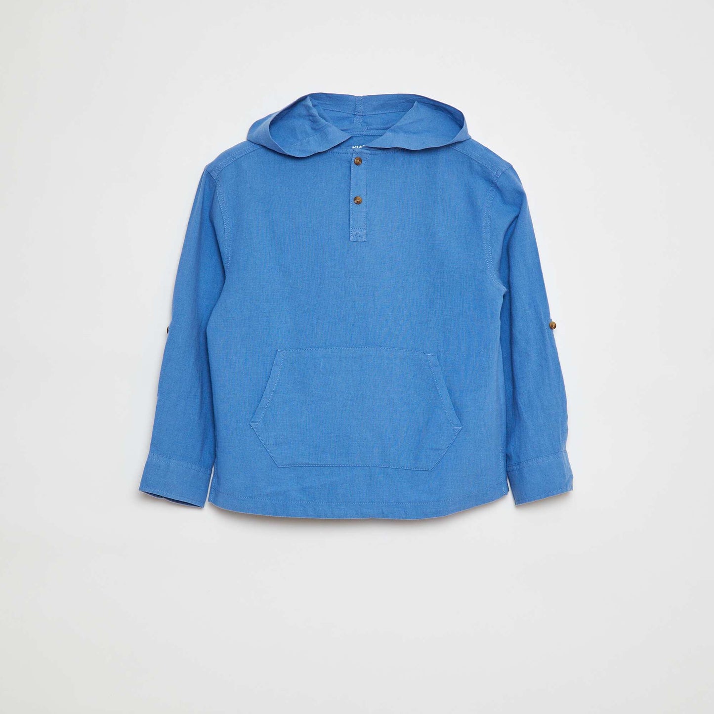 قميص من مزيج من الكتان أزرق