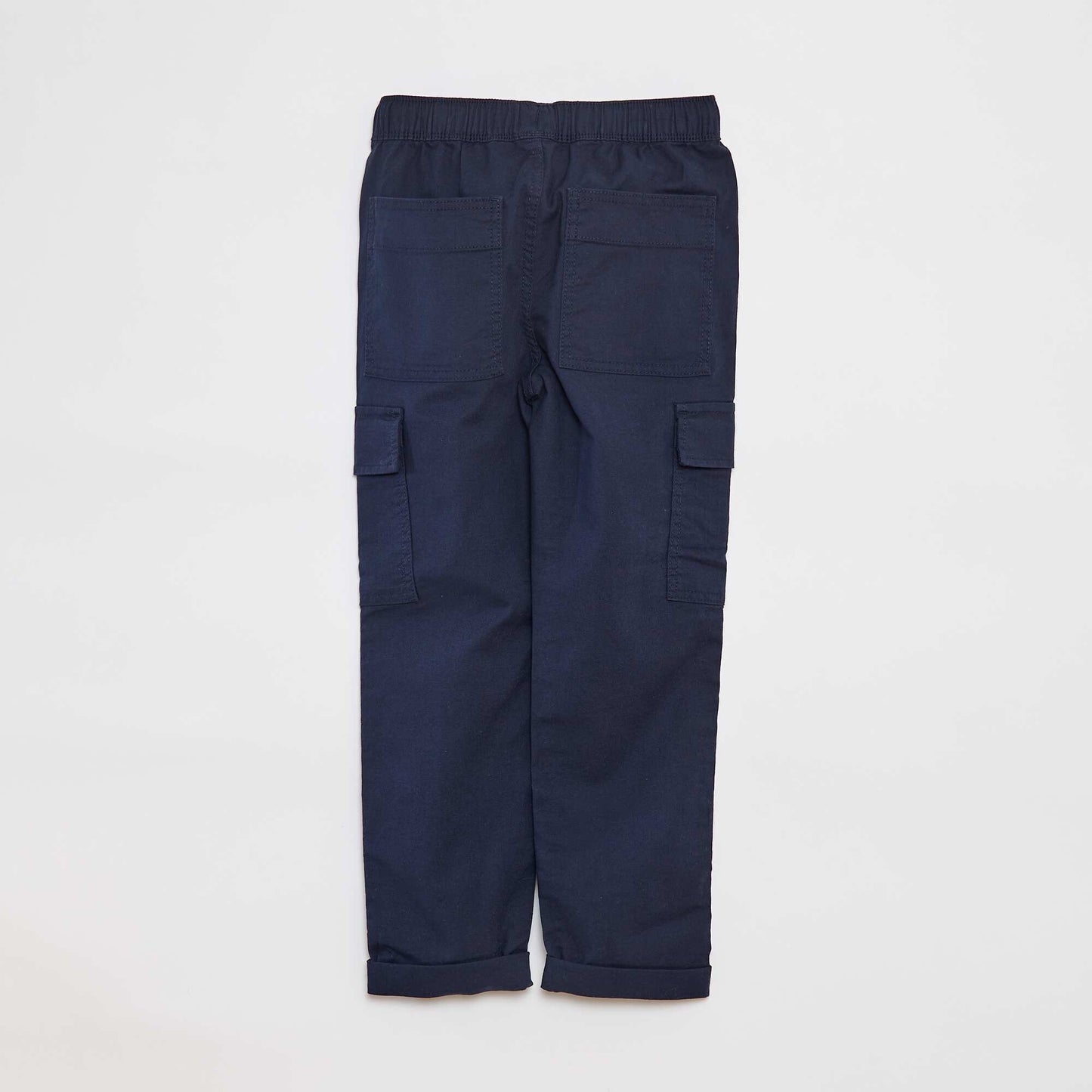 Plain multi-pocket trousers BLUE