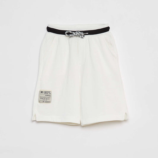 Sports shorts with contrasting waistband BEIGE