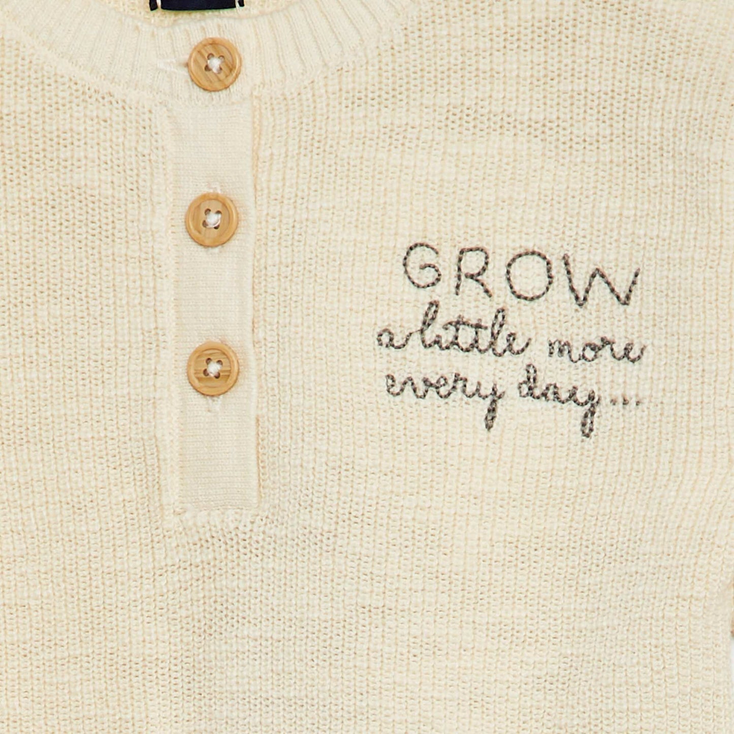 Knitted jumper with grandad collar WHITE