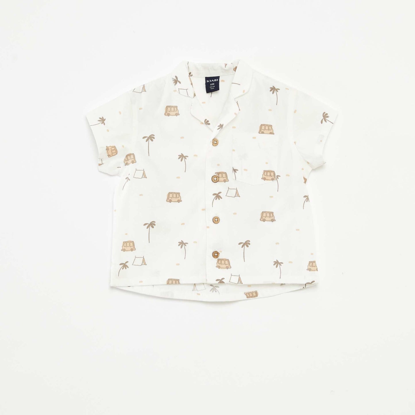 Short-sleeved patterned shirt WHITE