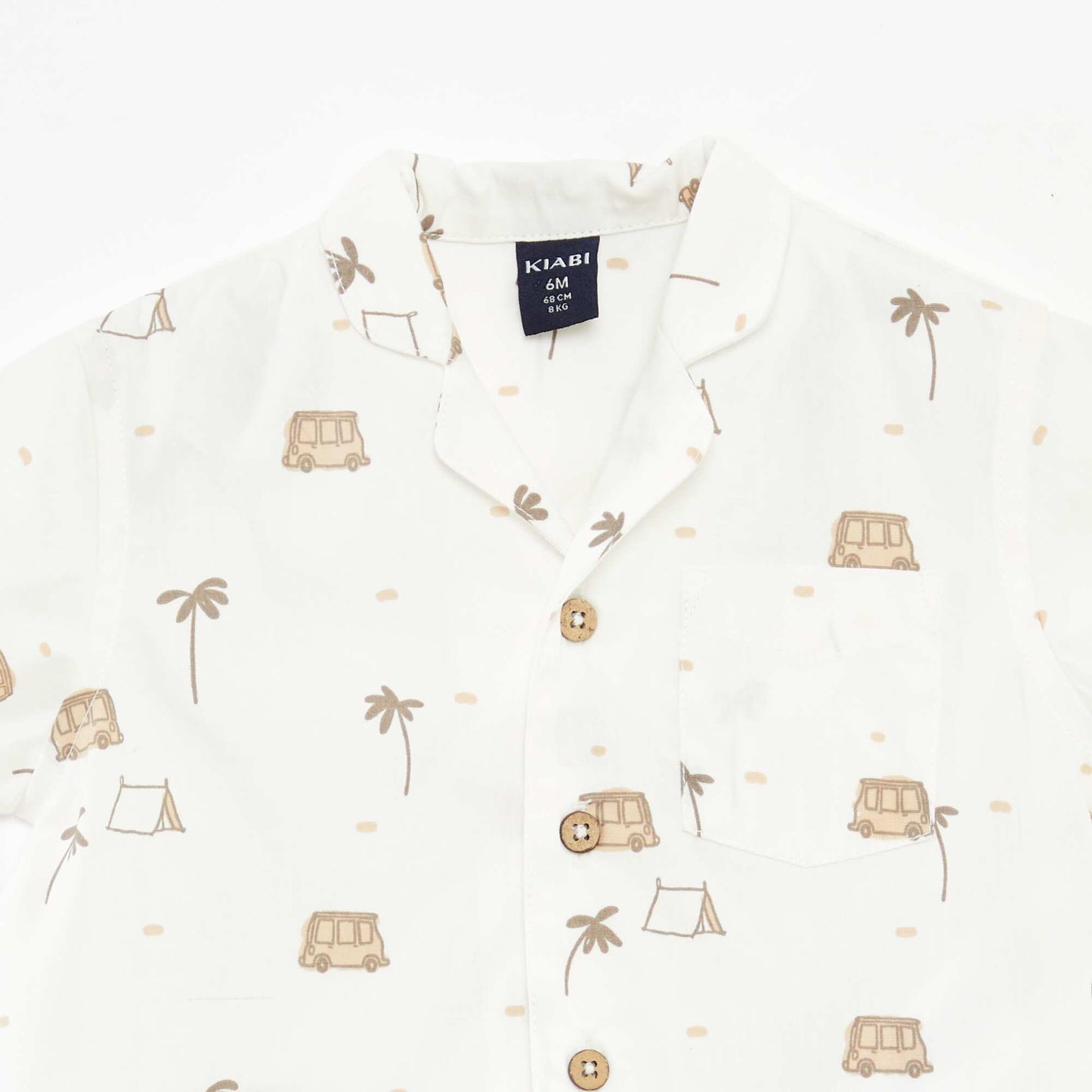 Short-sleeved patterned shirt WHITE