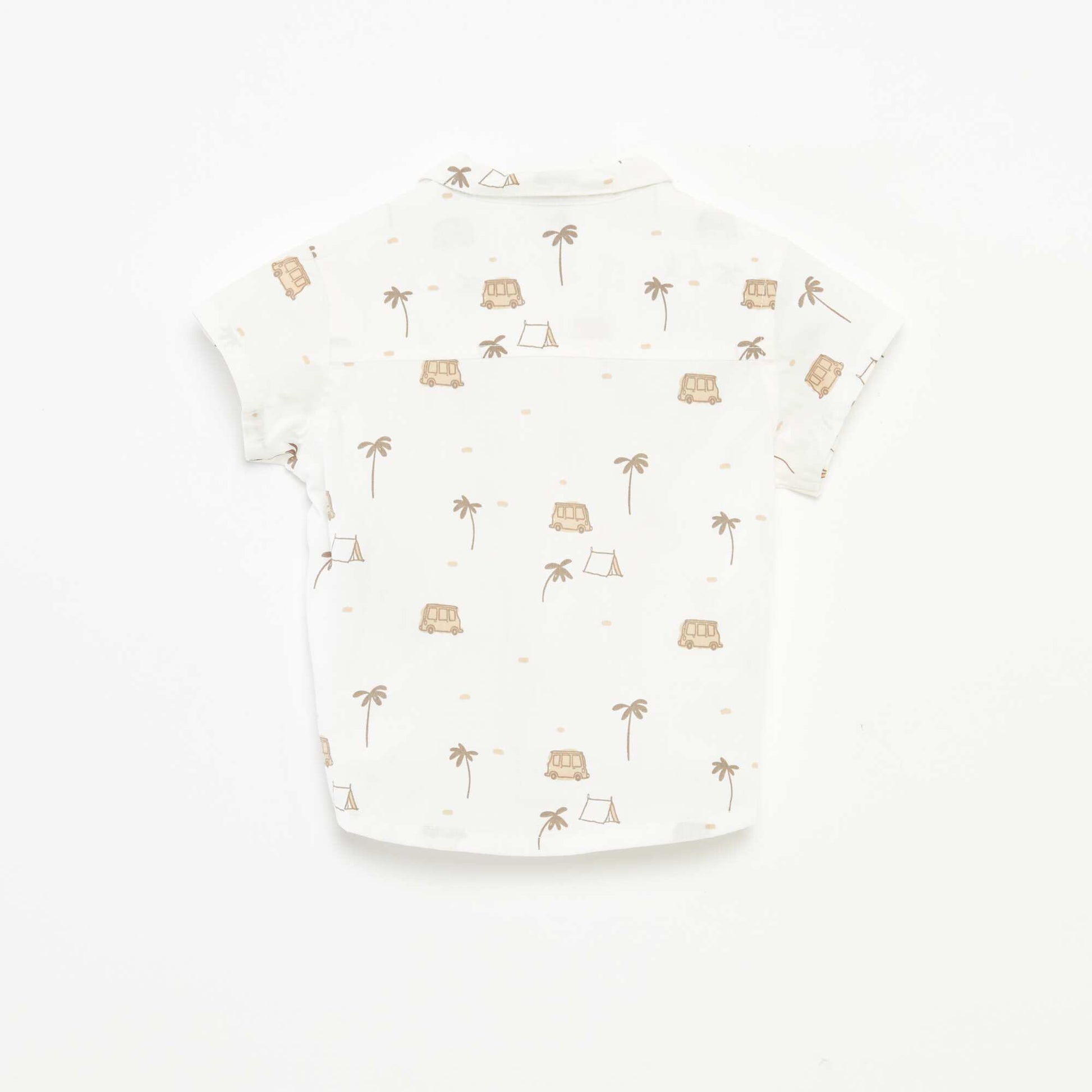 Short-sleeved patterned shirt WHITE