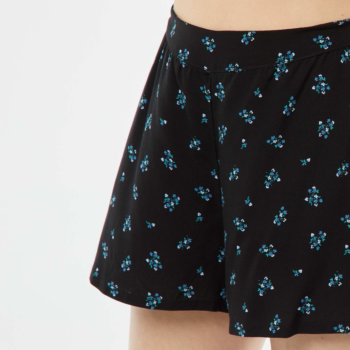 Printed vest top + shorts pyjama set BLACK