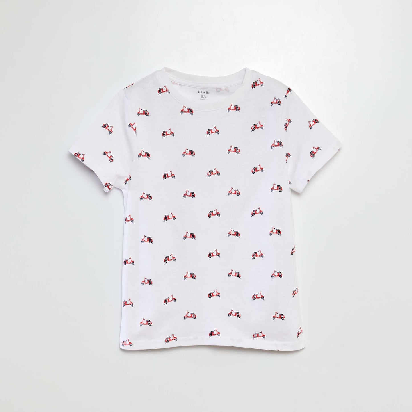 Patterned short-sleeved T-shirt WHITE