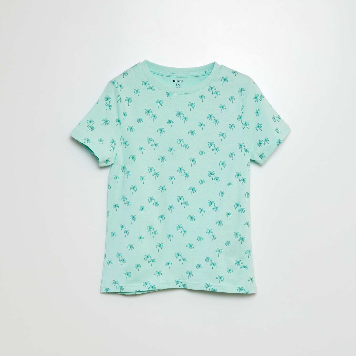 Patterned short-sleeved T-shirt BLUE