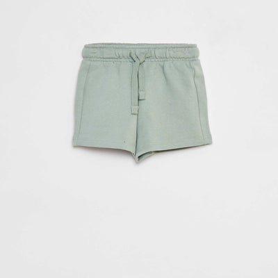 Plain shorts with elasticated waist GREEN