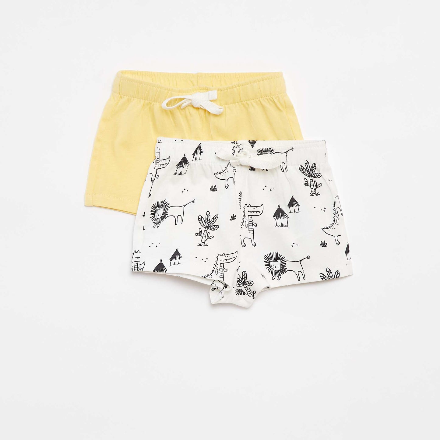 Pack of 2 pairs of jersey shorts - Two-piece WHITE