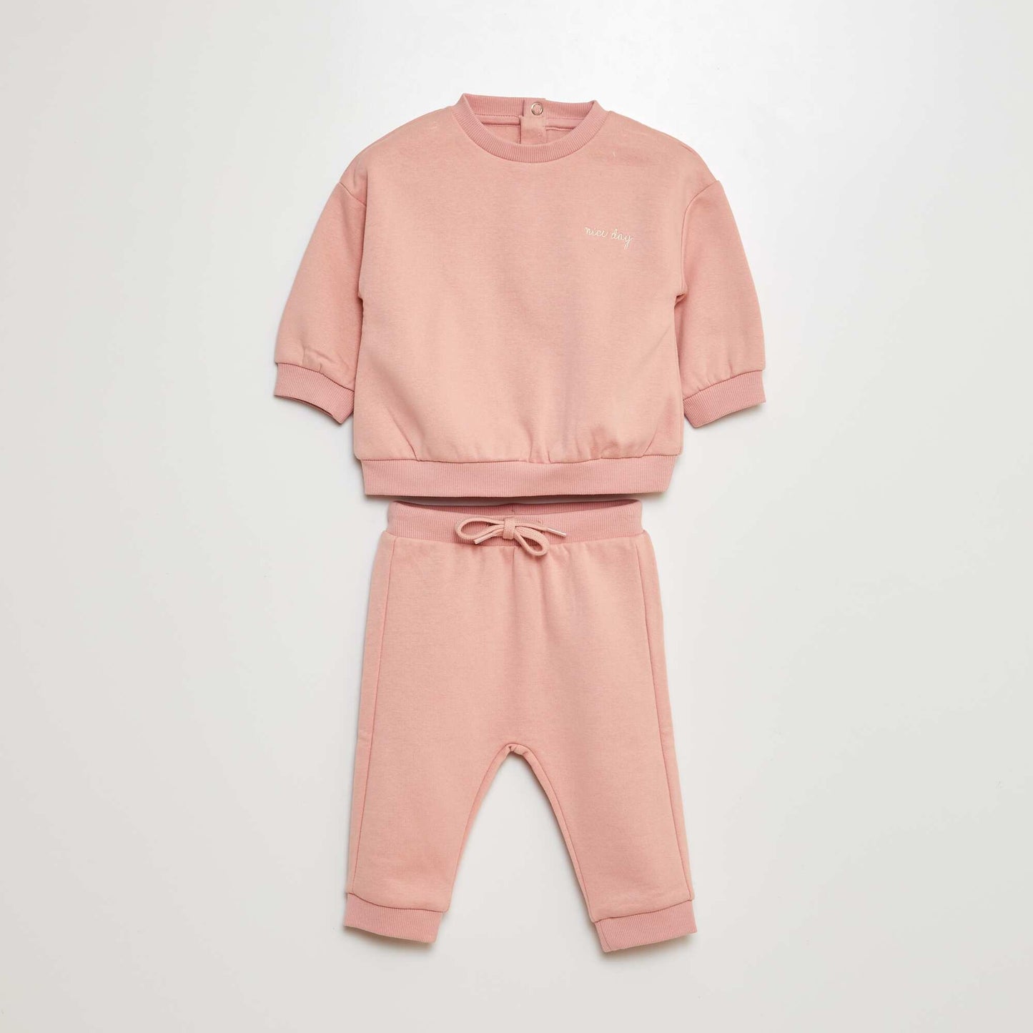 Plain sweatshirt and joggers set - 2-piece set PINK