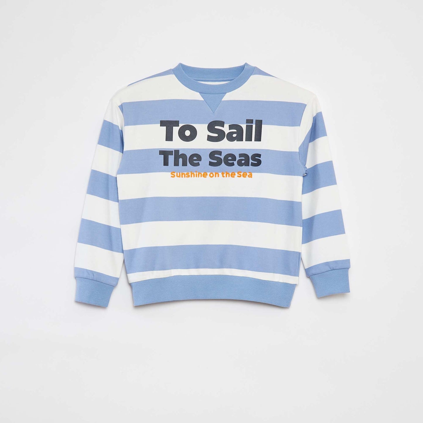 Long-sleeved printed loose-fit sweatshirt BLUE