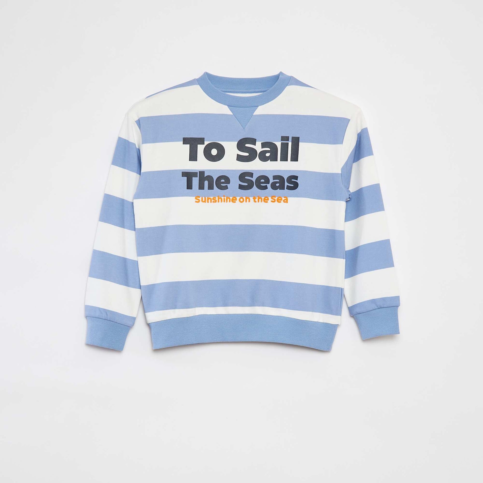 Long-sleeved printed loose-fit sweatshirt BLUE