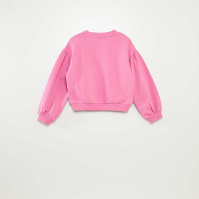 Sweatshirt with embroidery on the chest PURPLE