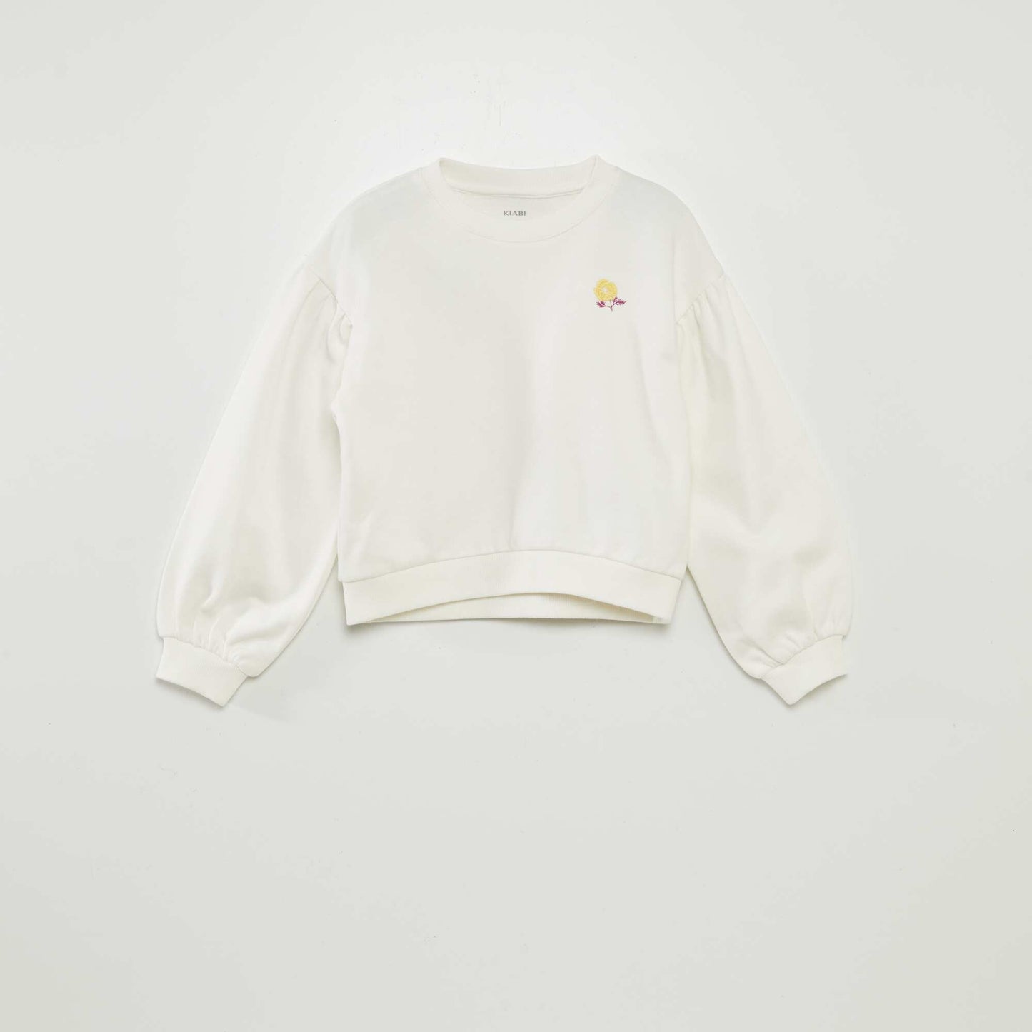 Sweatshirt with embroidery on the chest WHITE