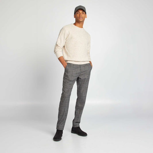 Checked chinos GREY