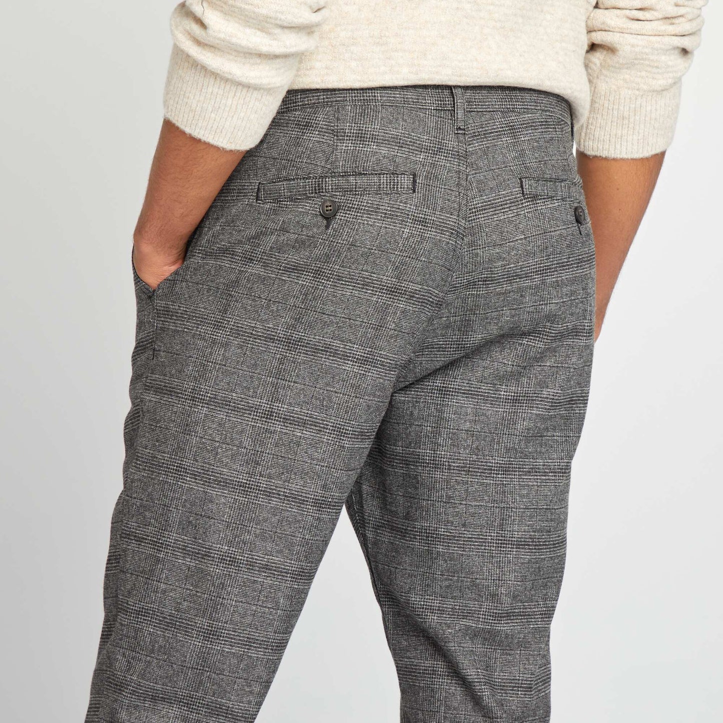 Checked chinos GREY