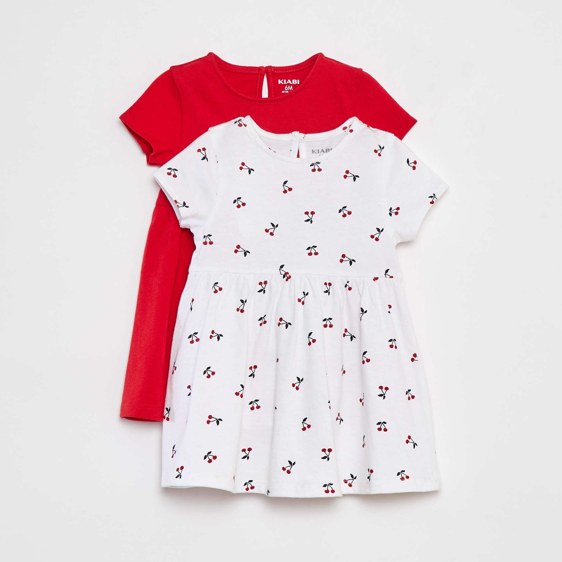 Set of 2 short-sleeved dresses RED