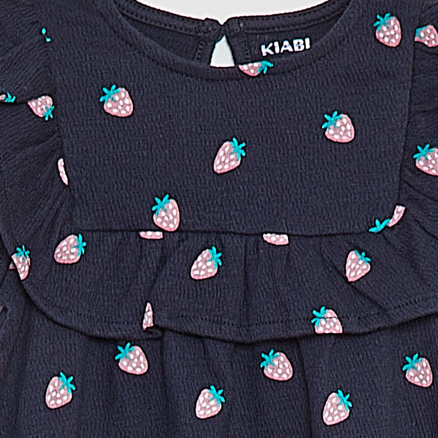 فستان مكشكش بأكمام قصيرة مكشكش أزرق