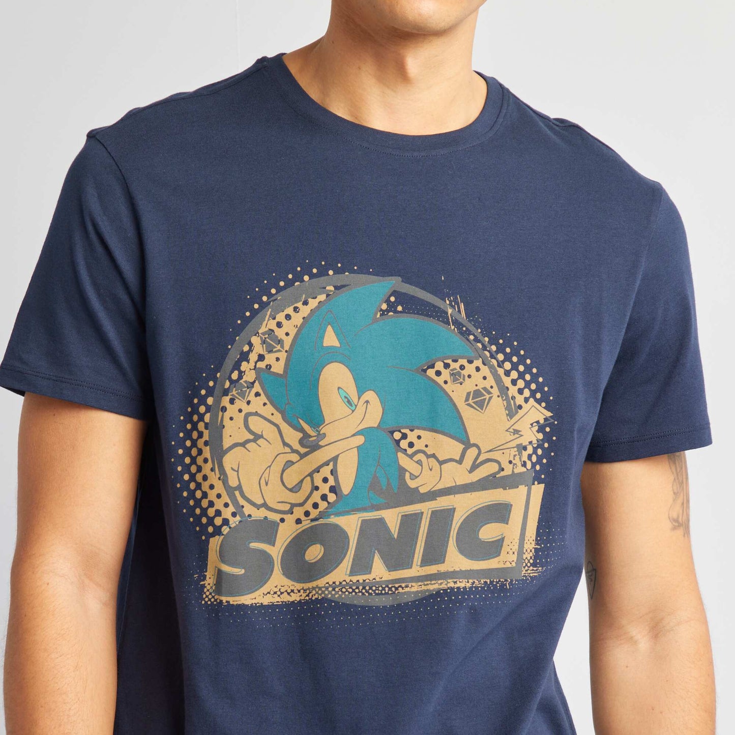 Short-sleeved 'SEGA' 'Sonic' T-shirt blue