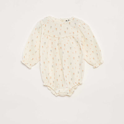 Cotton gauze romper + headband set - 2-piece set WHITE