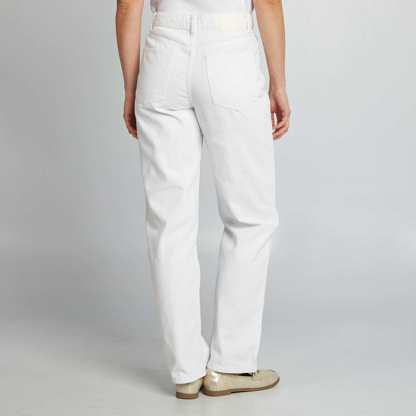 Plain straight-leg jeans WHITE