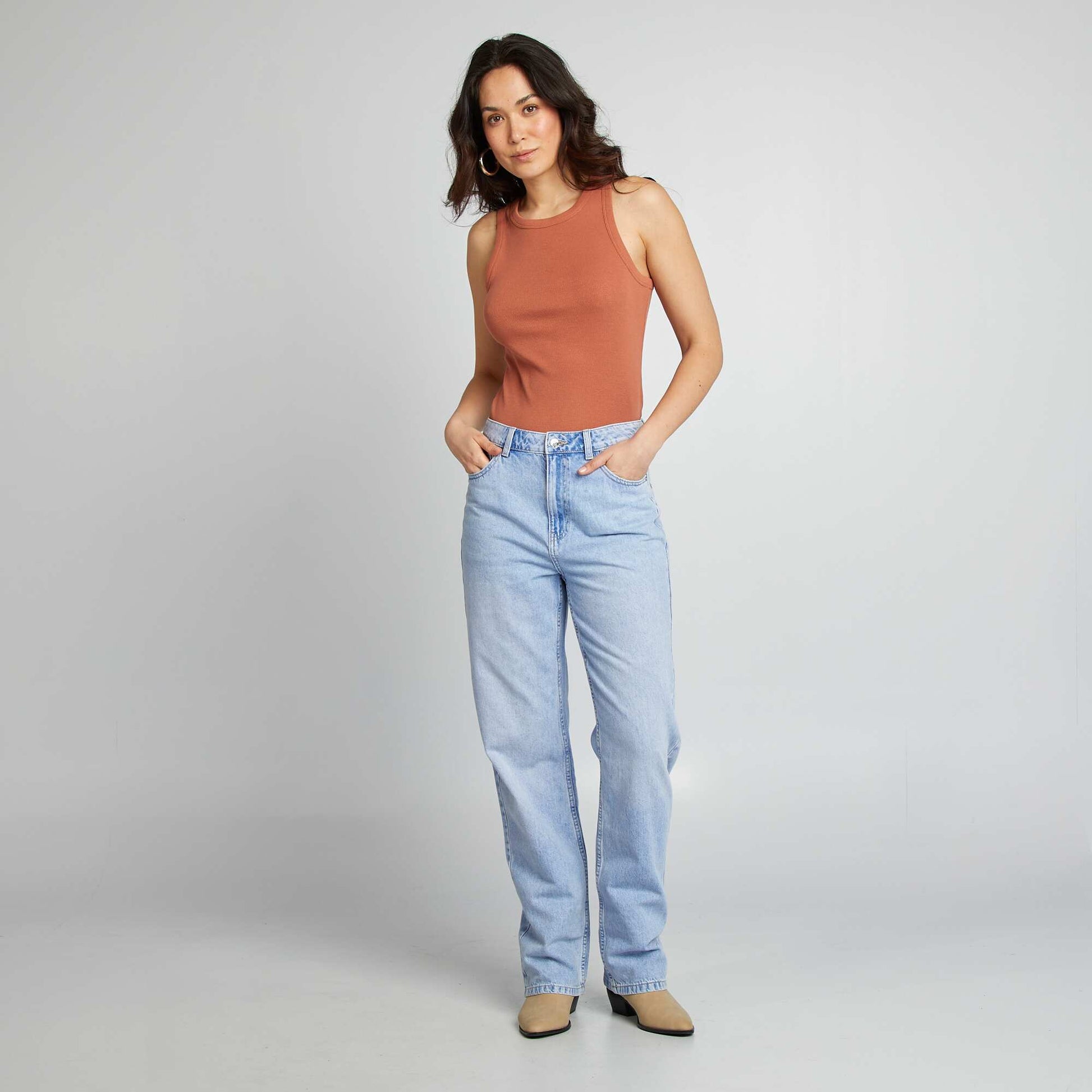 Plain straight-leg jeans BLUE