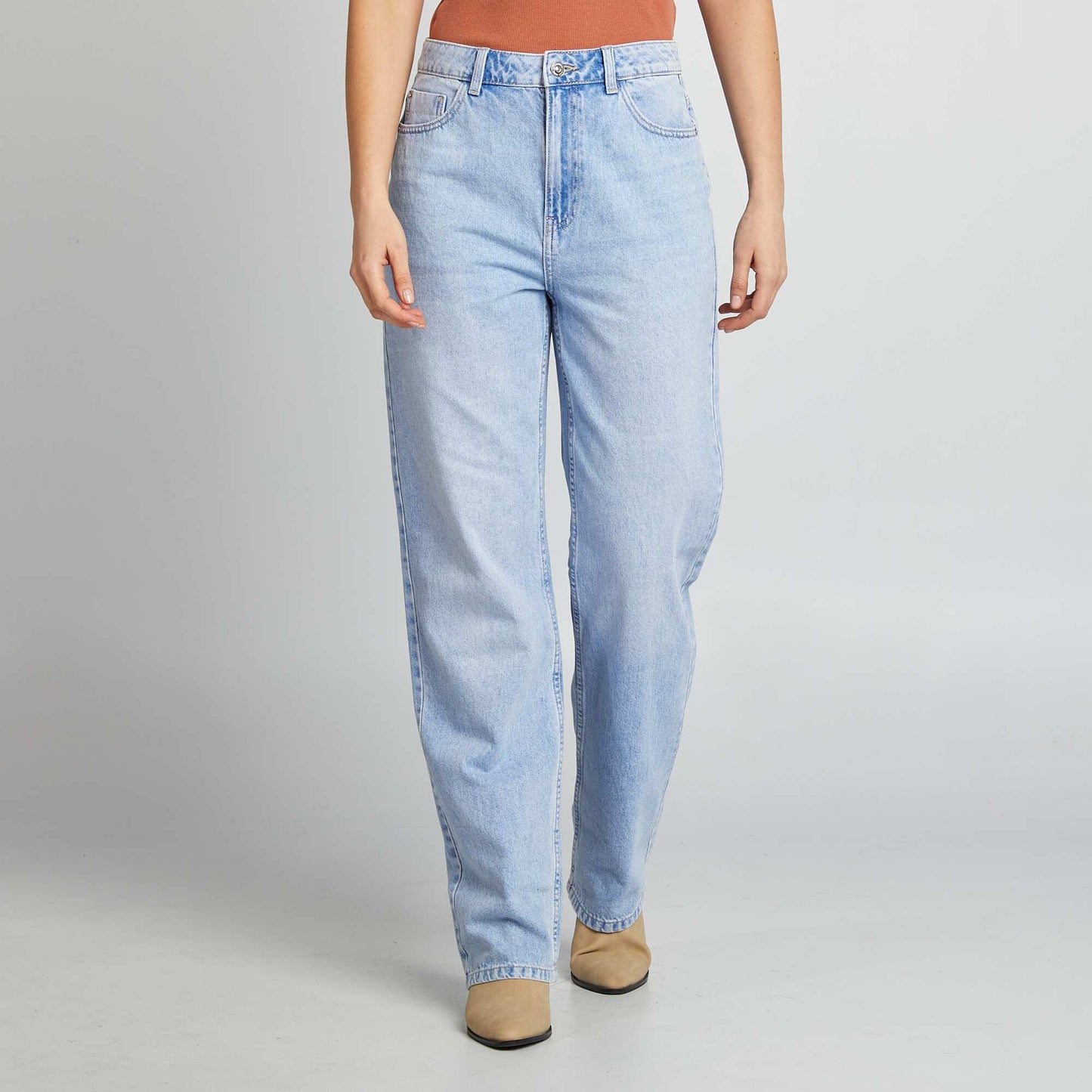 Plain straight-leg jeans BLUE