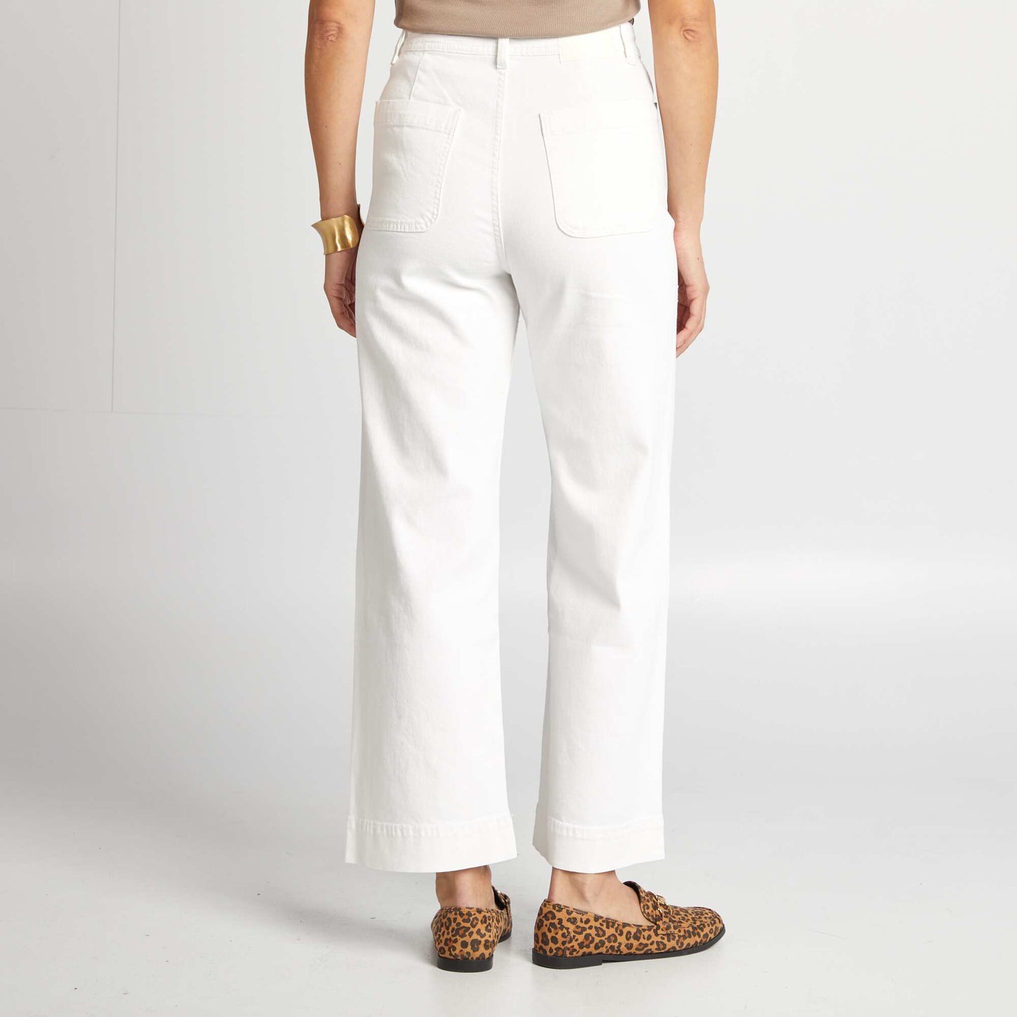 Cropped wide-leg trousers WHITE