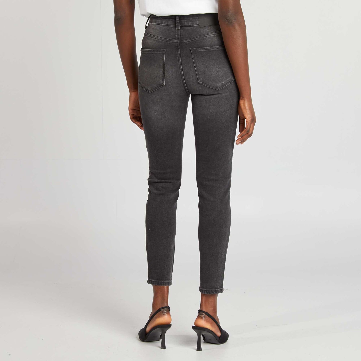 High-rise slim-fit jeans GREY