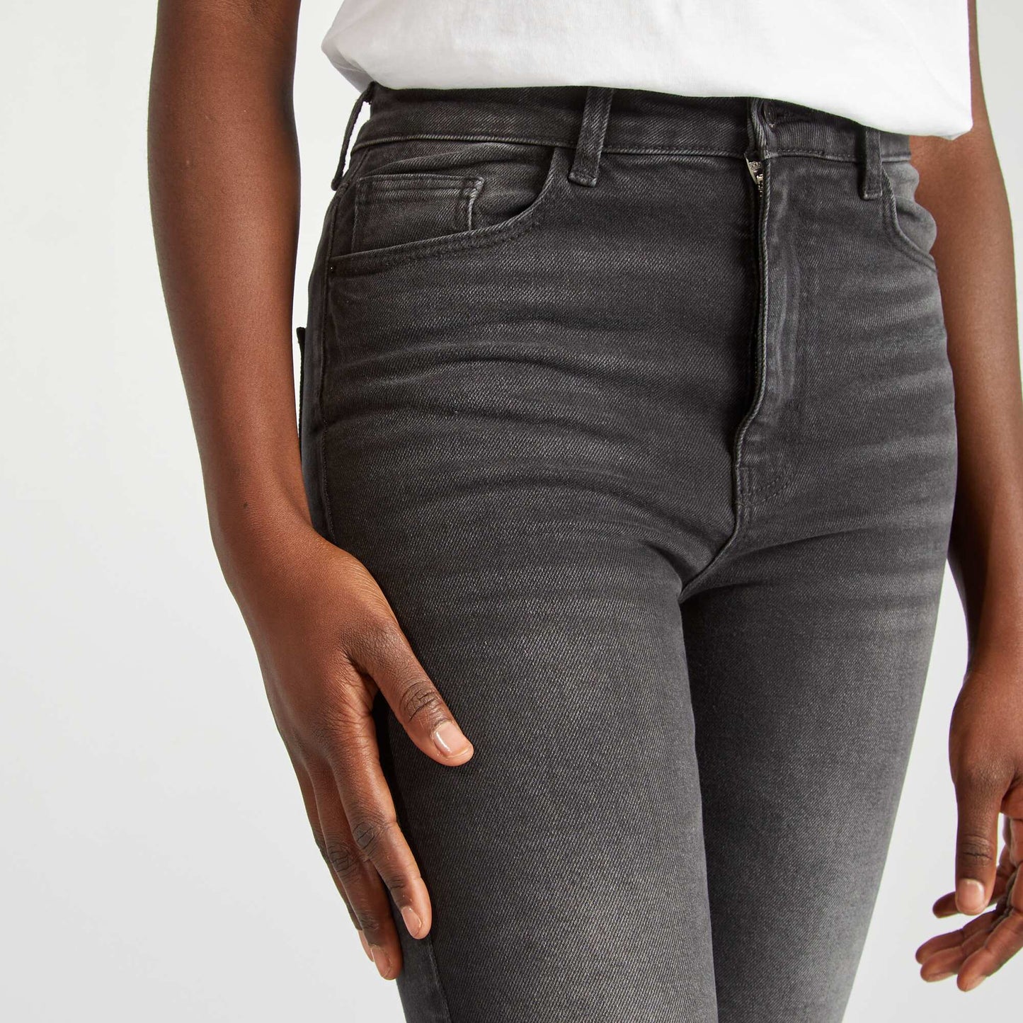 High-rise slim-fit jeans GREY