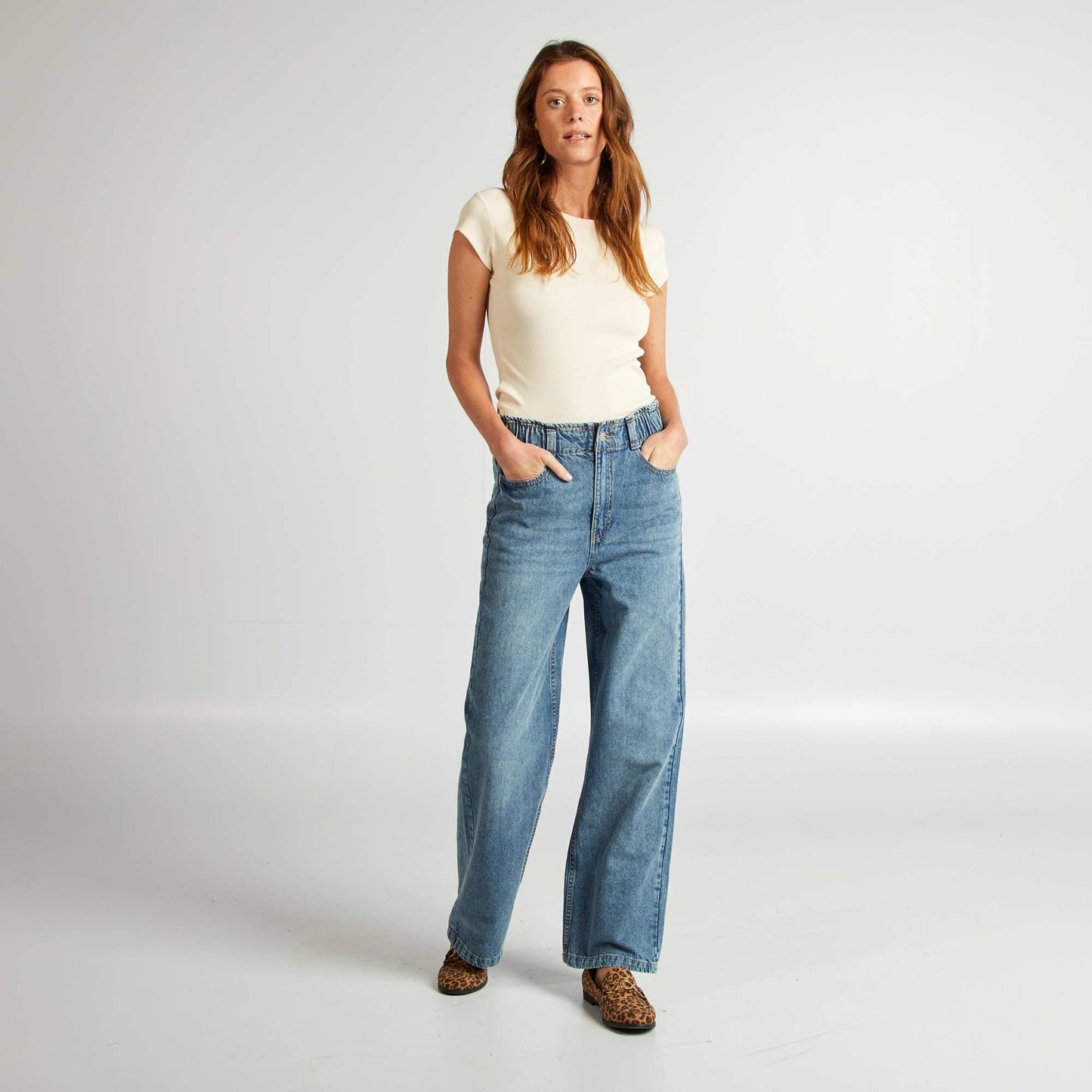 High-rise wide-leg jeans BLUE