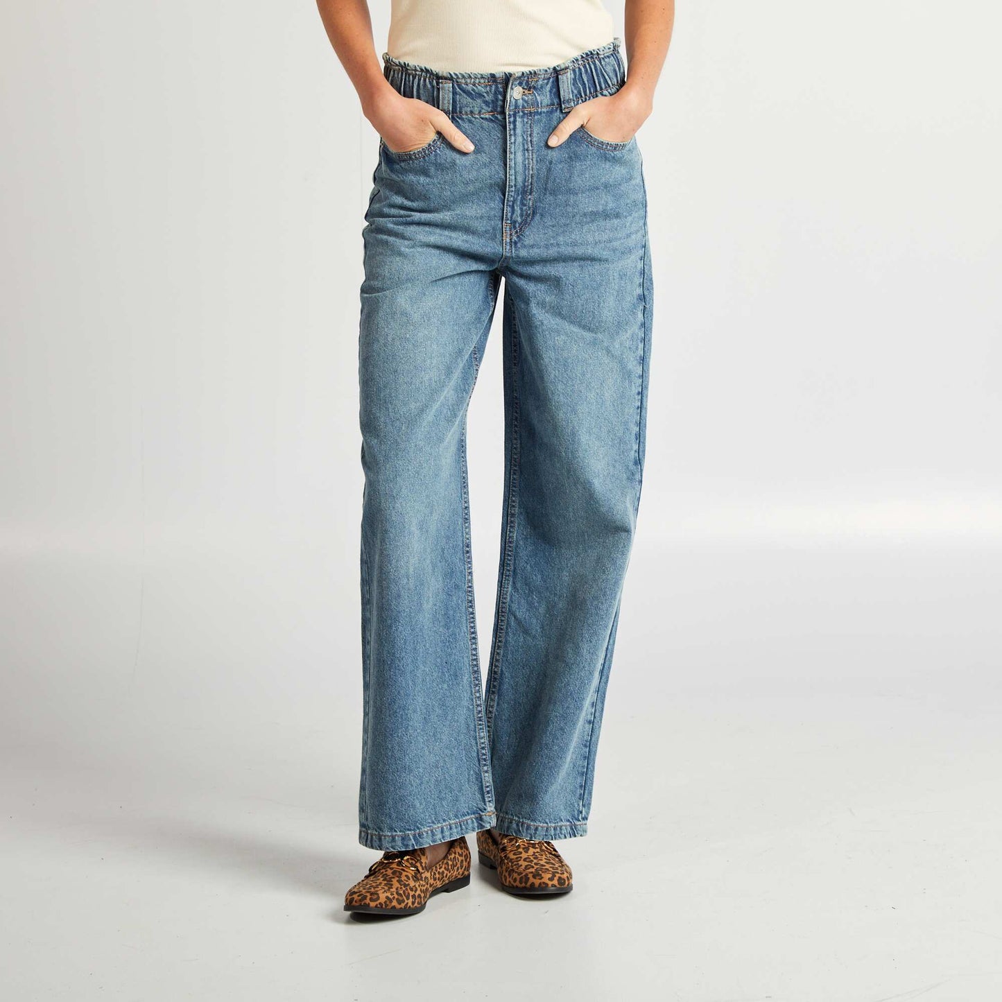 High-rise wide-leg jeans BLUE