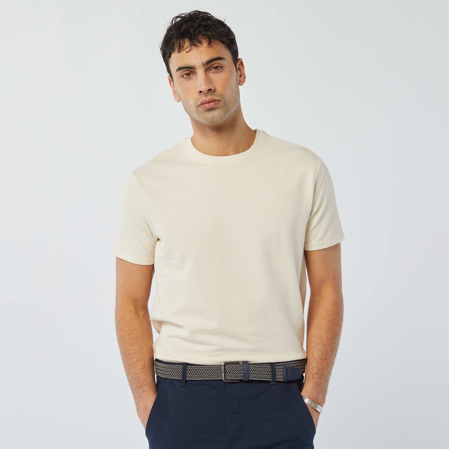 Seersucker T-shirt WHITE