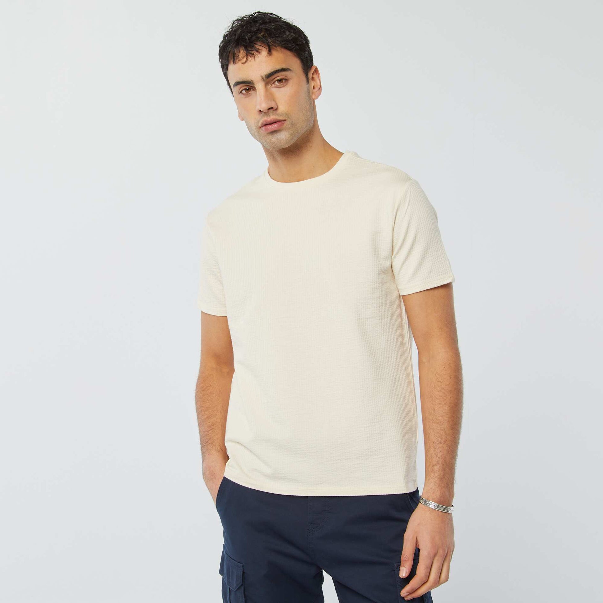 Seersucker T-shirt WHITE