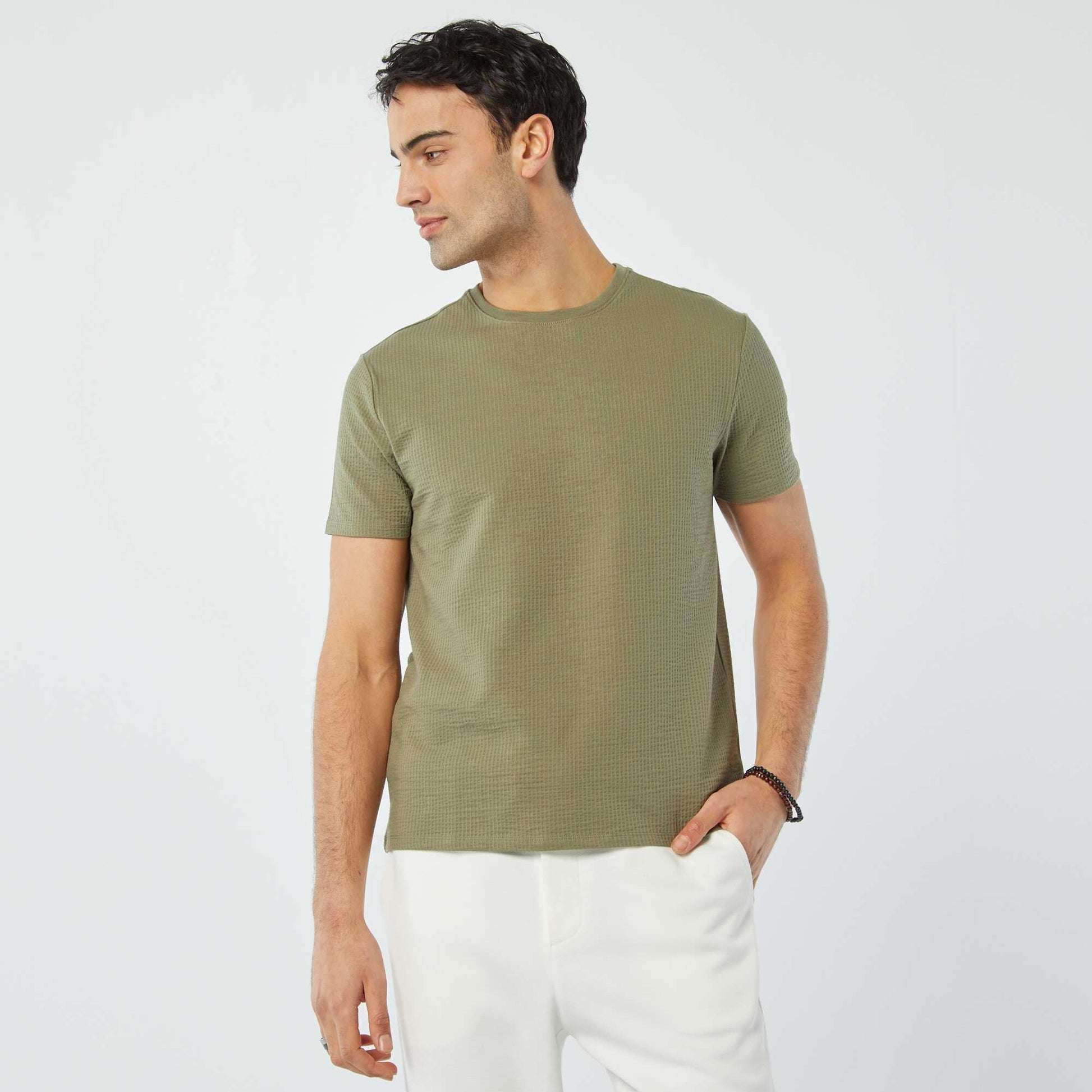 Seersucker T-shirt GREEN