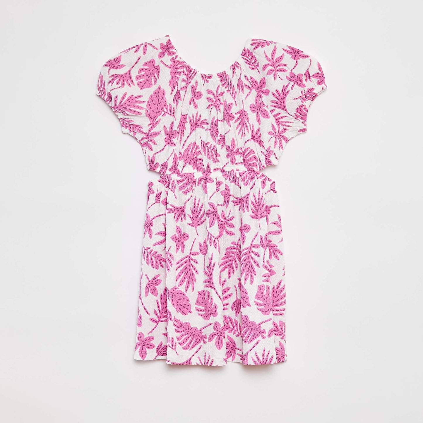 Printed crêpe knit dress WHITE