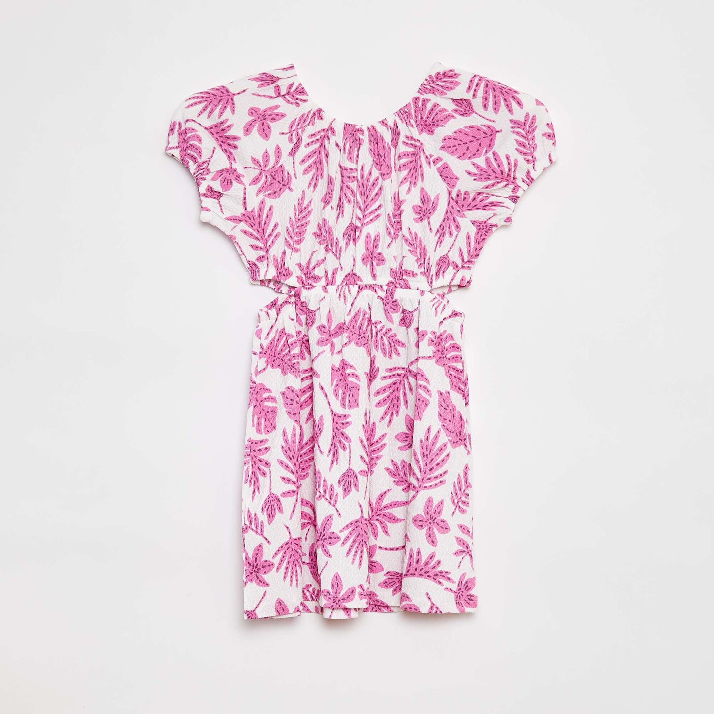 Printed crêpe knit dress WHITE