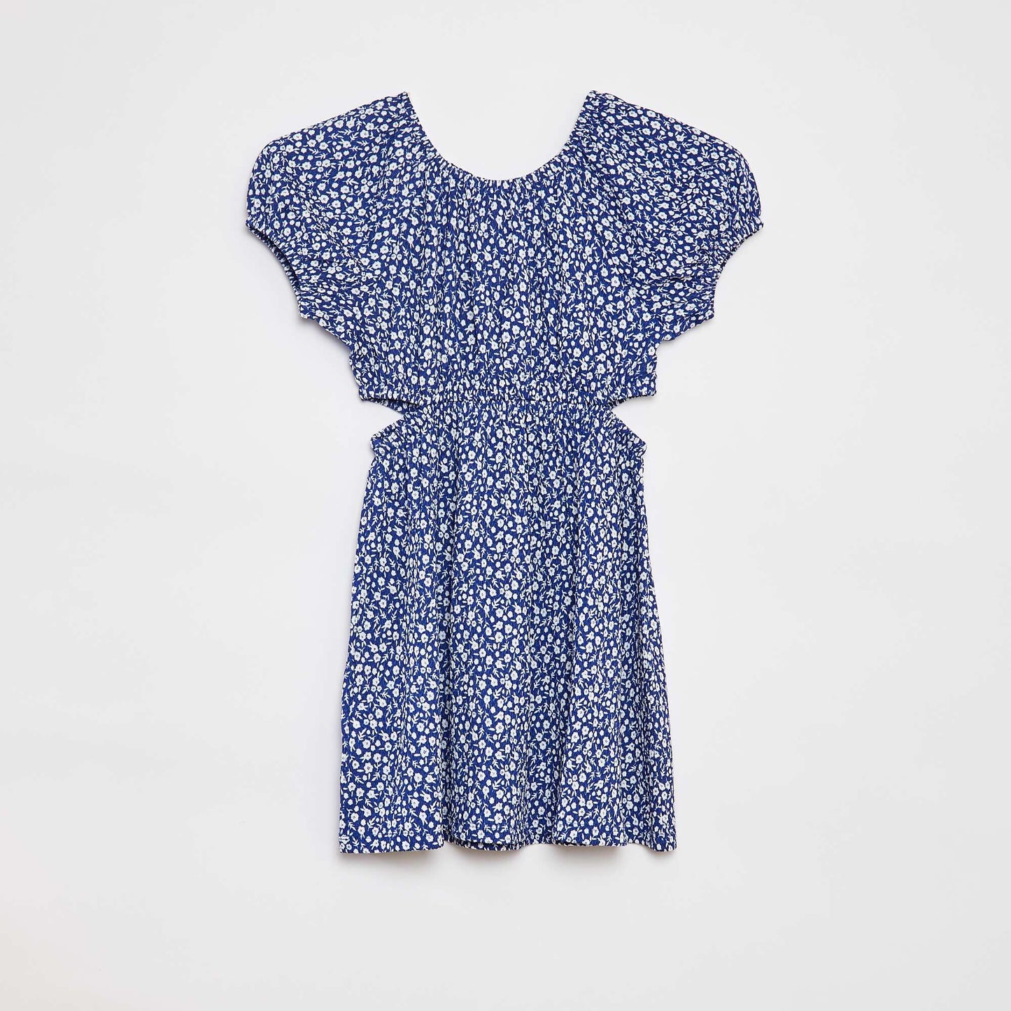 Printed crêpe knit dress BLUE