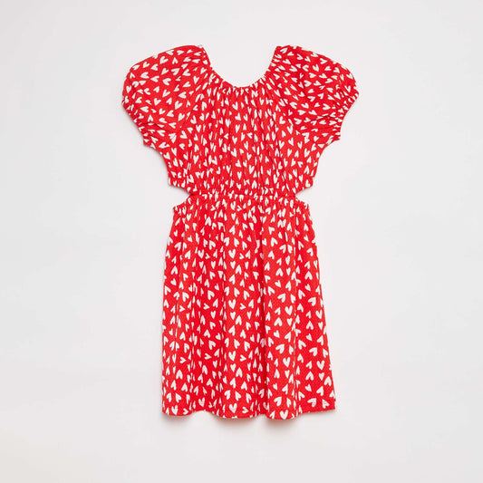 Printed crêpe knit dress RED