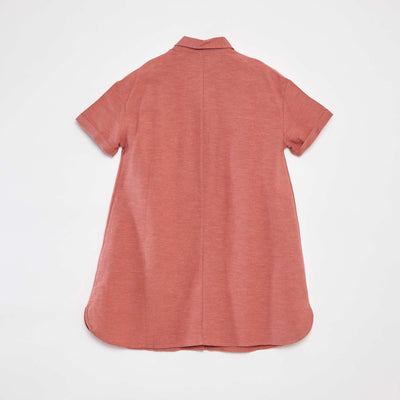 Linen-blend dress with shirt collar PINK
