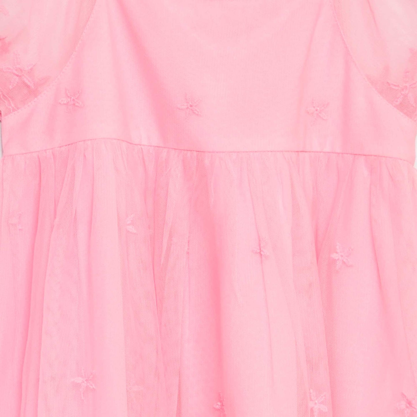 Embroidered tulle dress PINK