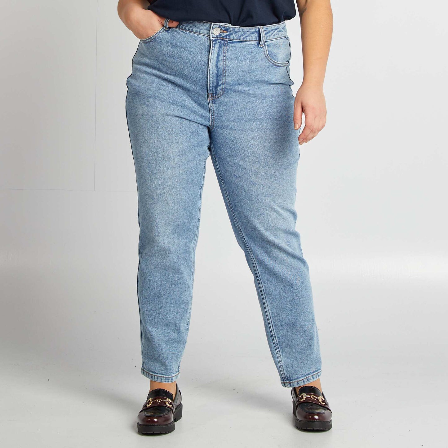 High-rise straight-leg jeans BLUE