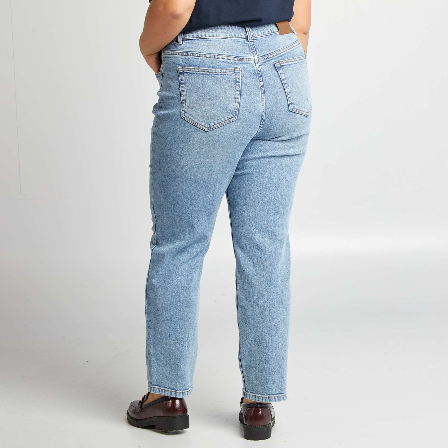 High-rise straight-leg jeans BLUE