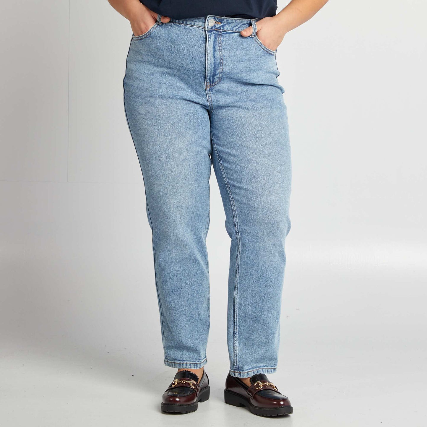 High-rise straight-leg jeans BLUE