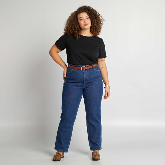 High-rise straight-leg jeans BLUE